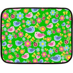 Spring Pattern - Green Fleece Blanket (mini) by Valentinaart