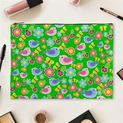 Spring Pattern - Green Cosmetic Bag (xl) by Valentinaart