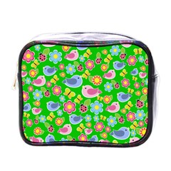 Spring Pattern - Green Mini Toiletries Bags by Valentinaart