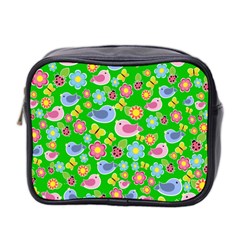 Spring Pattern - Green Mini Toiletries Bag 2-side by Valentinaart