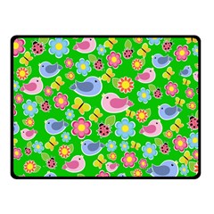 Spring Pattern - Green Fleece Blanket (small) by Valentinaart