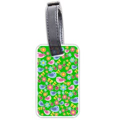 Spring Pattern - Green Luggage Tags (one Side)  by Valentinaart