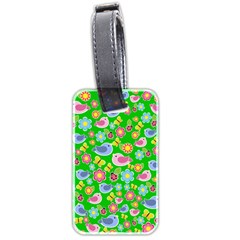 Spring Pattern - Green Luggage Tags (two Sides) by Valentinaart