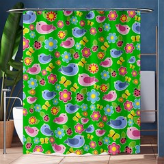 Spring Pattern - Green Shower Curtain 60  X 72  (medium)  by Valentinaart