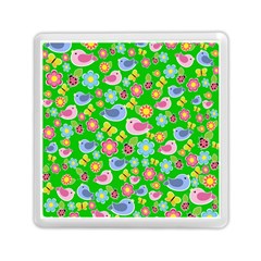 Spring Pattern - Green Memory Card Reader (square)  by Valentinaart