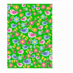 Spring Pattern - Green Large Garden Flag (two Sides) by Valentinaart