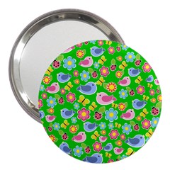 Spring Pattern - Green 3  Handbag Mirrors by Valentinaart