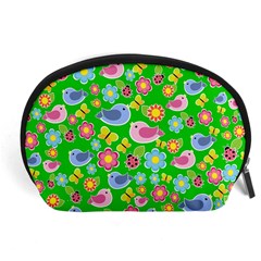 Spring Pattern - Green Accessory Pouches (large)  by Valentinaart