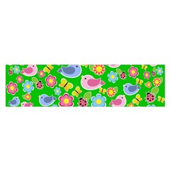 Spring Pattern - Green Satin Scarf (oblong) by Valentinaart