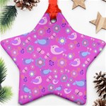 Spring pattern - pink Ornament (Star) Front