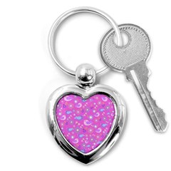 Spring Pattern - Pink Key Chains (heart)  by Valentinaart