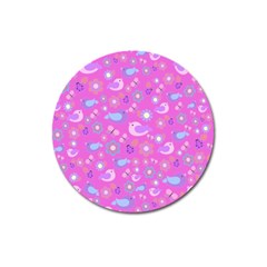 Spring Pattern - Pink Magnet 3  (round) by Valentinaart