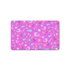 Spring Pattern - Pink Magnet (name Card) by Valentinaart