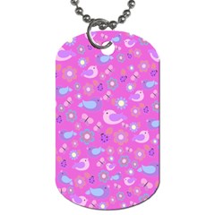 Spring Pattern - Pink Dog Tag (two Sides) by Valentinaart