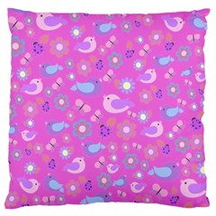 Spring Pattern - Pink Large Cushion Case (one Side) by Valentinaart