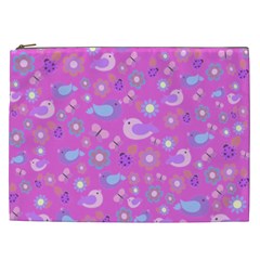 Spring Pattern - Pink Cosmetic Bag (xxl)  by Valentinaart