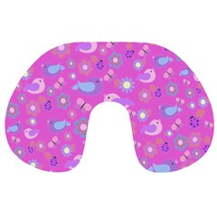 Spring Pattern - Pink Travel Neck Pillows by Valentinaart