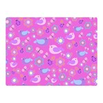 Spring pattern - pink Double Sided Flano Blanket (Mini)  35 x27  Blanket Front