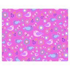 Spring Pattern - Pink Double Sided Flano Blanket (medium)  by Valentinaart