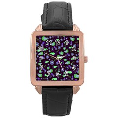 Spring Night Rose Gold Leather Watch  by Valentinaart