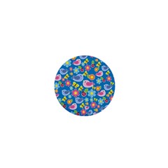 Spring Pattern - Blue 1  Mini Magnets by Valentinaart