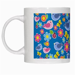 Spring Pattern - Blue White Mugs by Valentinaart