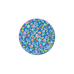 Spring Pattern - Blue Golf Ball Marker (4 Pack) by Valentinaart