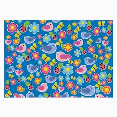 Spring Pattern - Blue Large Glasses Cloth by Valentinaart