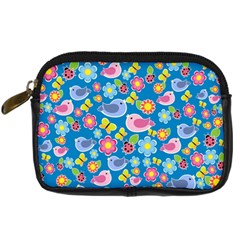 Spring Pattern - Blue Digital Camera Cases by Valentinaart