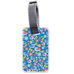 Spring Pattern - Blue Luggage Tags (two Sides) by Valentinaart