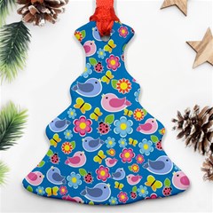 Spring Pattern - Blue Ornament (christmas Tree)  by Valentinaart