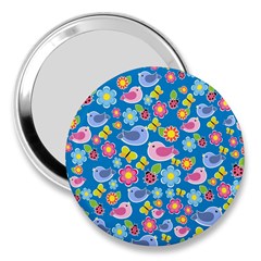 Spring Pattern - Blue 3  Handbag Mirrors by Valentinaart