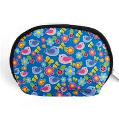 Spring Pattern - Blue Accessory Pouches (medium)  by Valentinaart