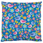 Spring pattern - blue Standard Flano Cushion Case (One Side) Front