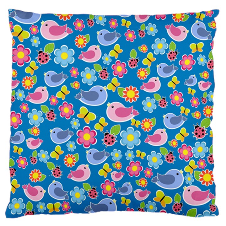 Spring pattern - blue Standard Flano Cushion Case (Two Sides)