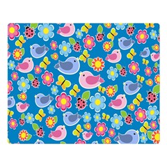 Spring Pattern - Blue Double Sided Flano Blanket (large)  by Valentinaart