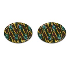 Painted Waves                                                         			cufflinks (oval) by LalyLauraFLM