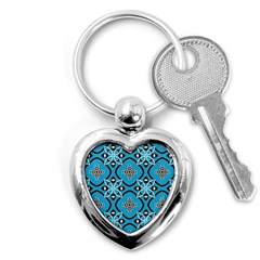 Ornamental Flowers Pattern                                                         			key Chain (heart) by LalyLauraFLM