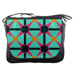 Pink Stars Pattern                                                          			messenger Bag by LalyLauraFLM