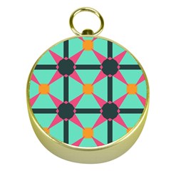 Pink Stars Pattern                                                          			gold Compass by LalyLauraFLM