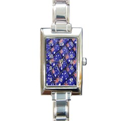 Australian Flag Urban Grunge Pattern Rectangle Italian Charm Watch by dflcprints