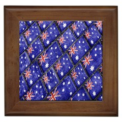 Australian Flag Urban Grunge Pattern Framed Tiles by dflcprints