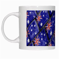 Australian Flag Urban Grunge Pattern White Mugs by dflcprints