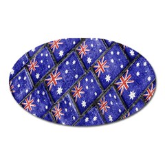 Australian Flag Urban Grunge Pattern Oval Magnet by dflcprints