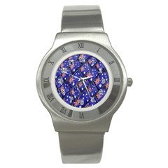 Australian Flag Urban Grunge Pattern Stainless Steel Watch by dflcprints