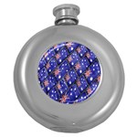 Australian Flag Urban Grunge Pattern Round Hip Flask (5 oz) Front