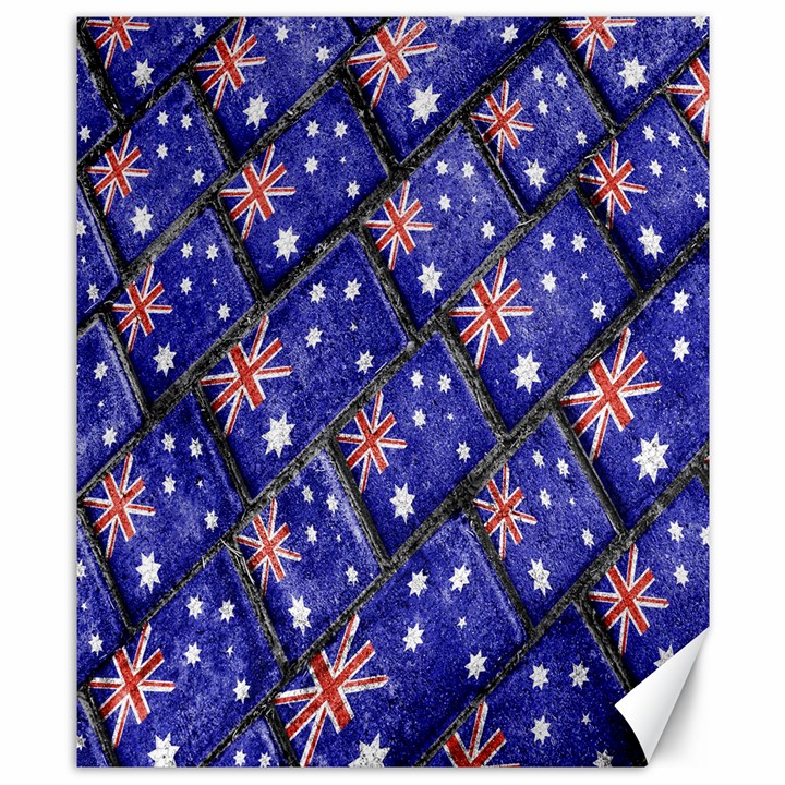 Australian Flag Urban Grunge Pattern Canvas 8  x 10 