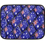 Australian Flag Urban Grunge Pattern Double Sided Fleece Blanket (Mini)  35 x27  Blanket Back