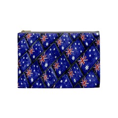 Australian Flag Urban Grunge Pattern Cosmetic Bag (medium)  by dflcprints