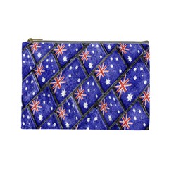 Australian Flag Urban Grunge Pattern Cosmetic Bag (large)  by dflcprints